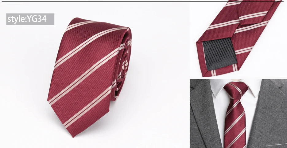 Men ties necktie Men's vestidos business wedding tie Male Dress legame gift gravata England Stripes JACQUARD WOVEN 6cm