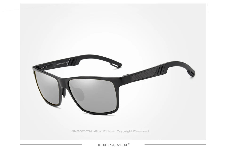 KINGSEVEN Men Polarized Sunglasses Aluminum Magnesium Sun Glasses Driving Glasses Rectangle Shades For Men Oculos masculino Male