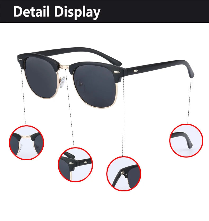 UV400 HD Polarized Men Women Sunglasses Classic Fashion Retro Brand Sun Glasses Coating Drive Shades Gafas De Sol Masculino