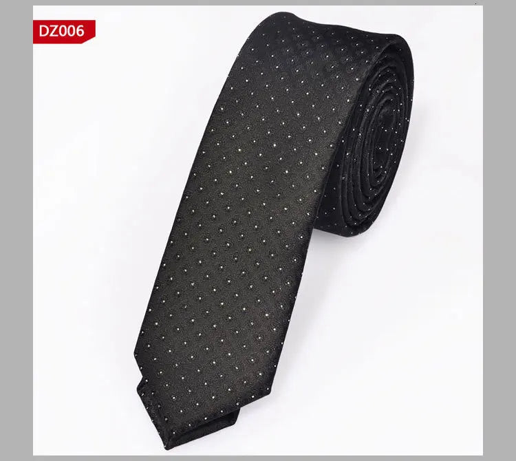 New Men's Casual Slim Ties Classic Polyester Woven Party Neckties Fashion Plaid Dots Man Neck Tie For Wedding Business Male Tie