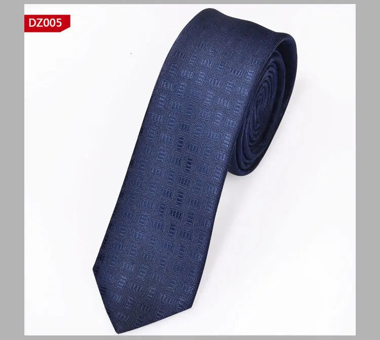 New Men's Casual Slim Ties Classic Polyester Woven Party Neckties Fashion Plaid Dots Man Neck Tie For Wedding Business Male Tie