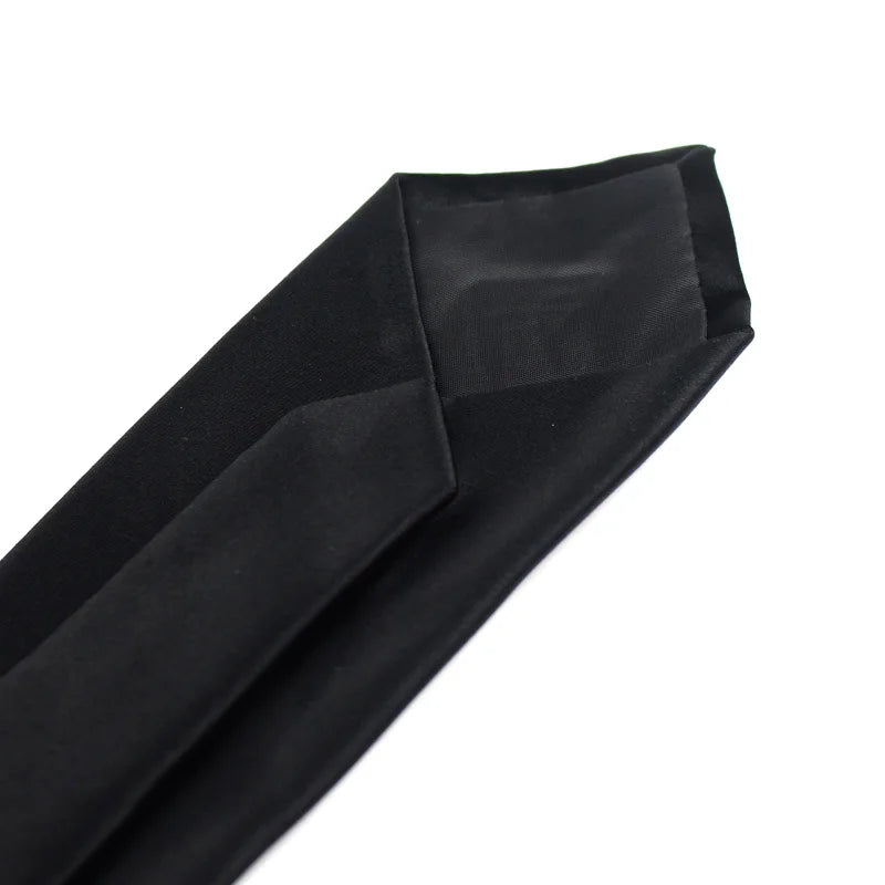 New Classic Black Ties for Men Silk Mens Neckties for Wedding Party Business Adult Neck Tie 3 Sizes Casual Solid Tie