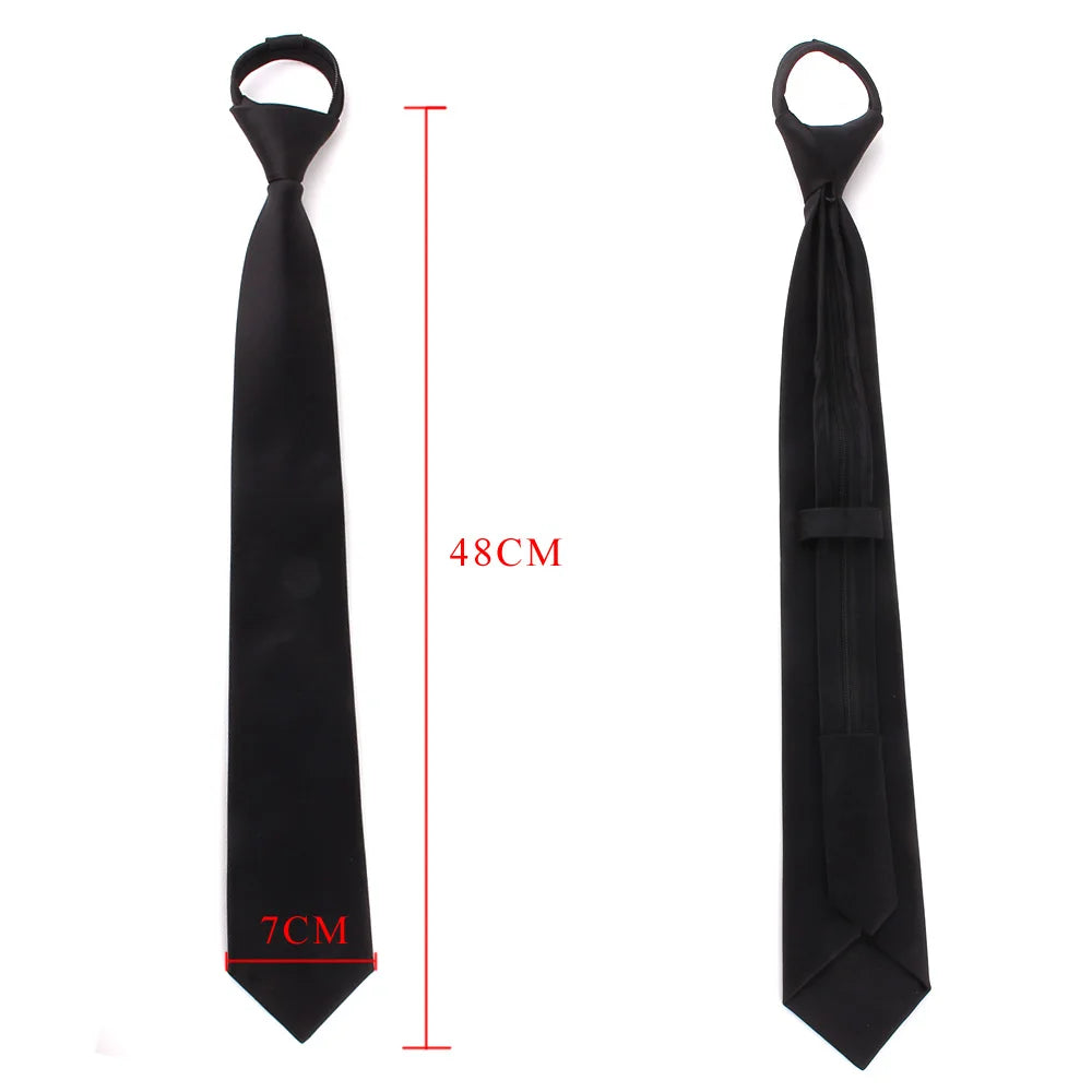 New Classic Black Ties for Men Silk Mens Neckties for Wedding Party Business Adult Neck Tie 3 Sizes Casual Solid Tie