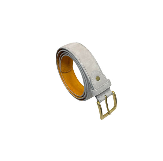 Men's Leather Belt, Black, Blue or Grey, Suede Style Finish 1.25" Wide