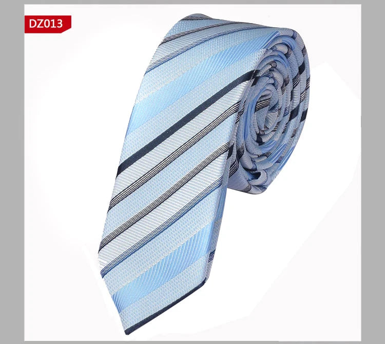 New Men's Casual Slim Ties Classic Polyester Woven Party Neckties Fashion Plaid Dots Man Neck Tie For Wedding Business Male Tie