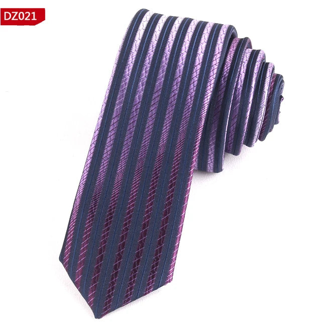 New Men's Casual Slim Ties Classic Polyester Woven Party Neckties Fashion Plaid Dots Man Neck Tie For Wedding Business Male Tie