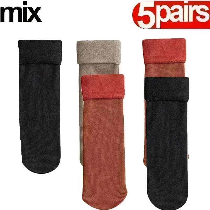 1/5Pairs Winter Warm Men’s Socks, Wool Male Women Sock, Thick Woollen Socks