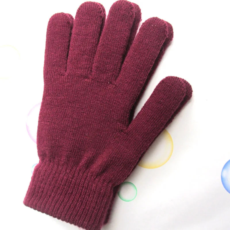 Women Knitted Gloves Autumn / Winter Thick Full Finger Mittens Short Wrist Warm Gloves Unisex Outdoor Gloves