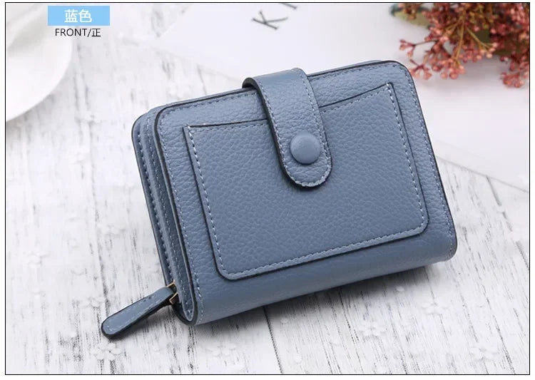 Women Wallets 2024 New Luxury Brand Red Black Small Mini Coin Purse Hasp Card Holder Lady Wallet Zipper Female Leather Buckle