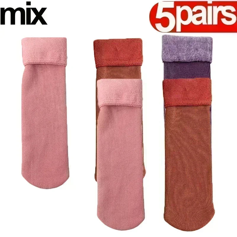 1/5Pairs Winter Warm Men’s Socks, Wool Male Women Sock, Thick Woollen Socks