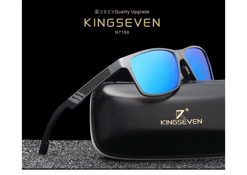 KINGSEVEN Men Polarized Sunglasses Aluminum Magnesium Sun Glasses Driving Glasses Rectangle Shades For Men Oculos masculino Male