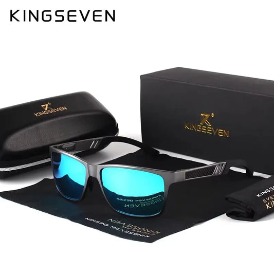 KINGSEVEN Men Polarized Sunglasses Aluminum Magnesium Sun Glasses Driving Glasses Rectangle Shades For Men Oculos masculino Male