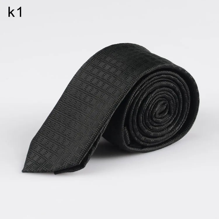 New Men's Casual Slim Ties Classic Polyester Woven Party Neckties Fashion Plaid Dots Man Neck Tie For Wedding Business Male Tie