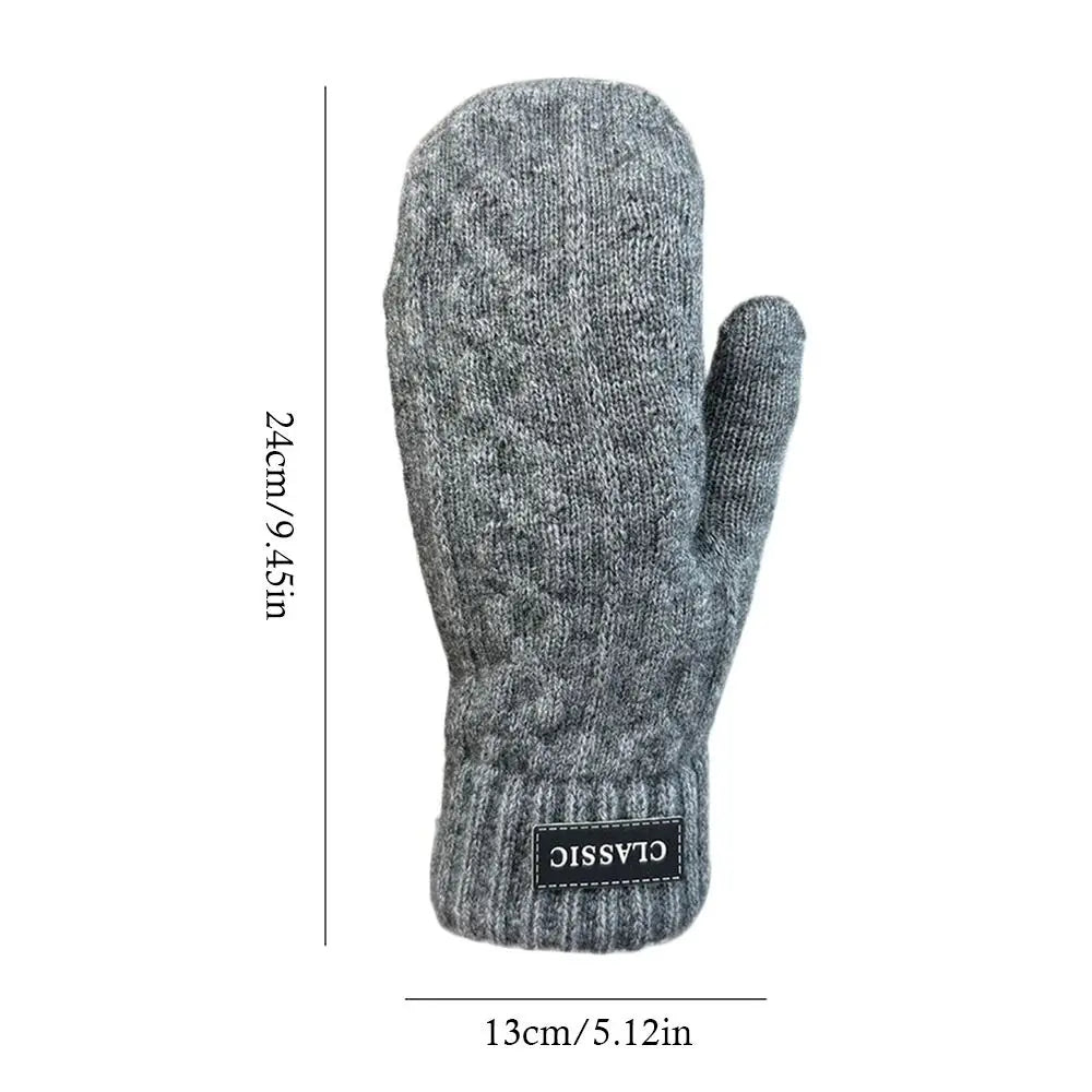 Autumn Winter Women, Men, Knitted Gloves Thickened Fleece Warm Gloves for Men