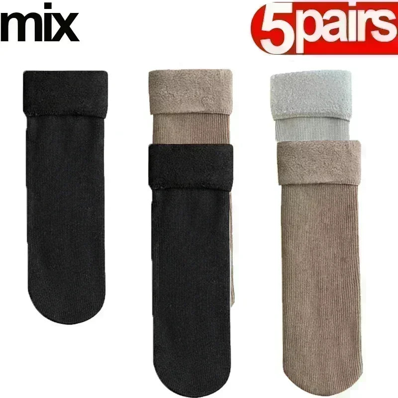 1/5Pairs Winter Warm Men’s Socks, Wool Male Women Sock, Thick Woollen Socks