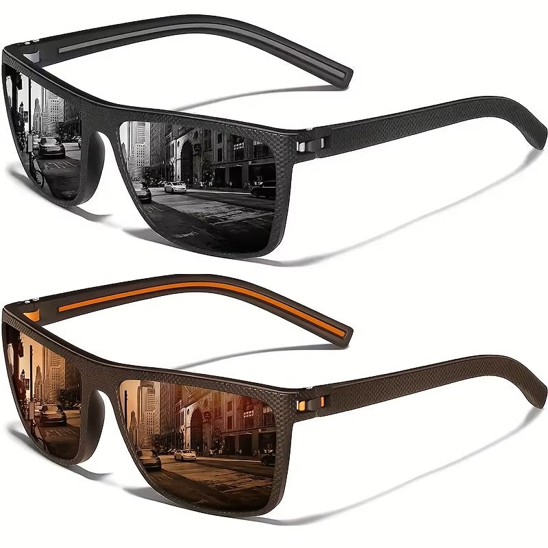 Sunglasses, Square Polarized Sunglasses for Men and Women Lightweight Frame