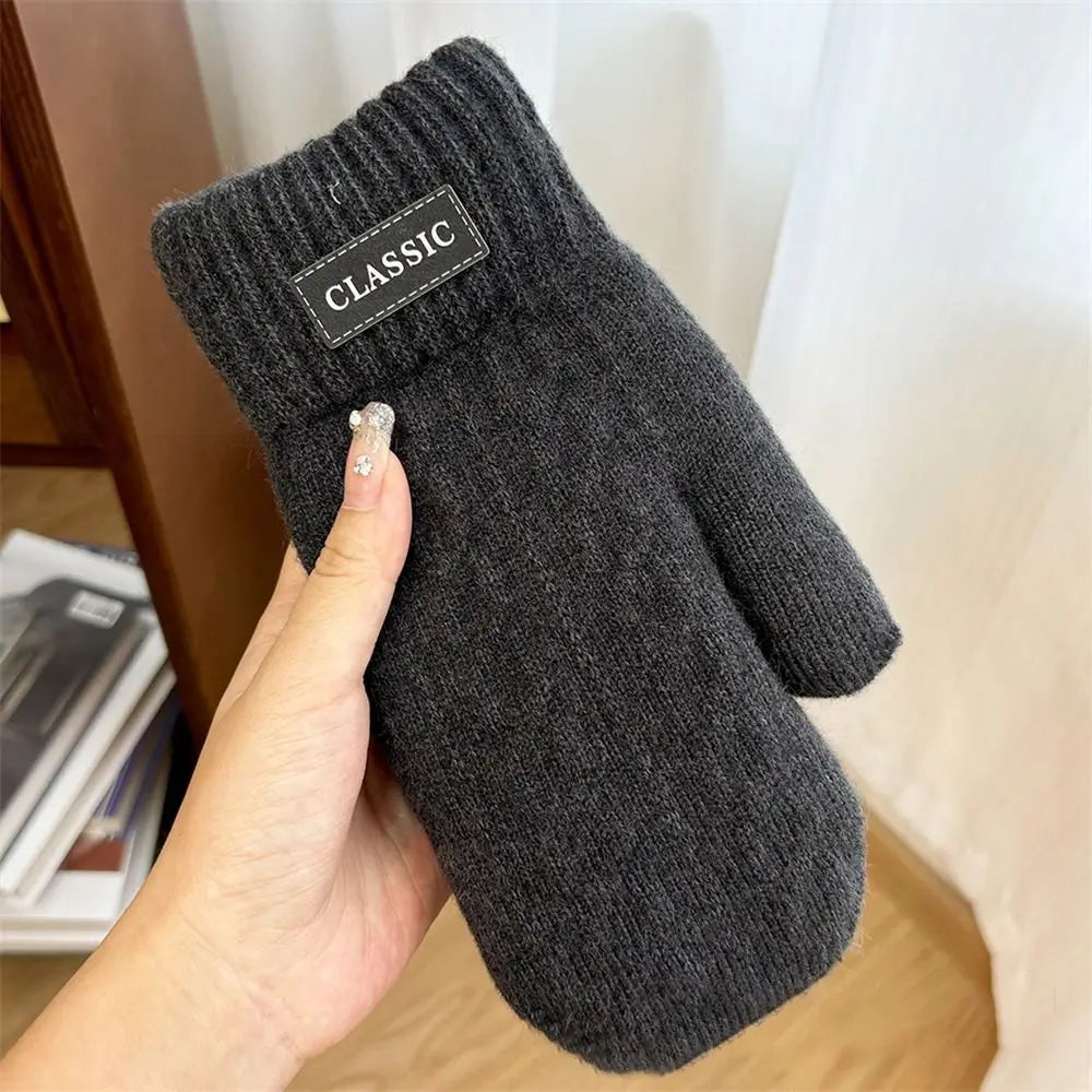 Autumn Winter Women, Men, Knitted Gloves Thickened Fleece Warm Gloves for Men