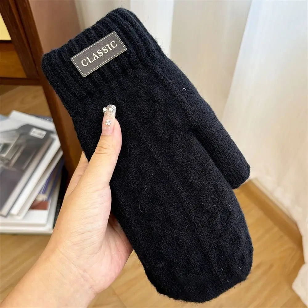 Autumn Winter Women, Men, Knitted Gloves Thickened Fleece Warm Gloves for Men