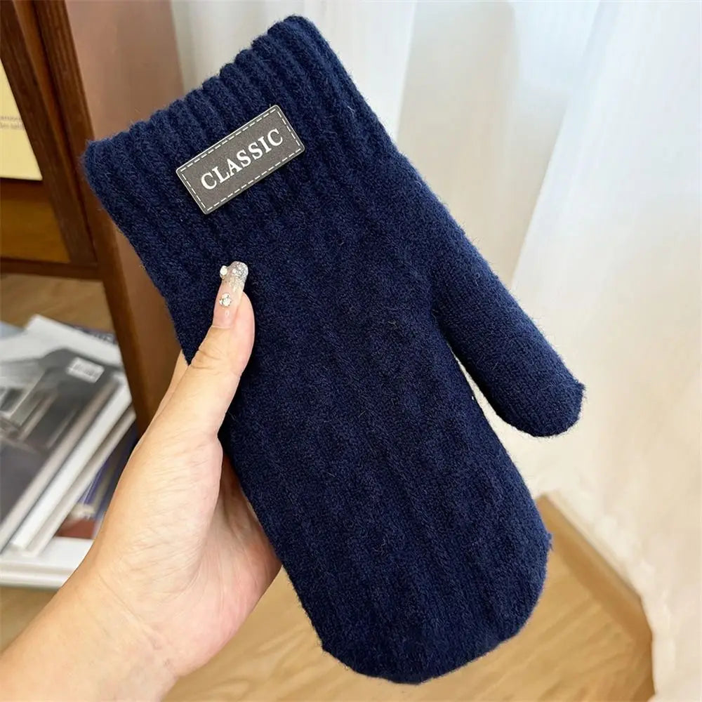 Autumn Winter Women, Men, Knitted Gloves Thickened Fleece Warm Gloves for Men