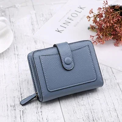 Women Wallets 2024 New Luxury Brand Red Black Small Mini Coin Purse Hasp Card Holder Lady Wallet Zipper Female Leather Buckle