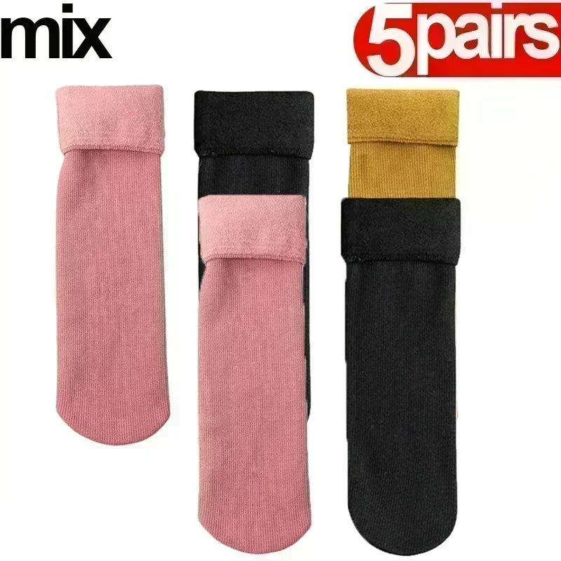 1/5Pairs Winter Warm Men’s Socks, Wool Male Women Sock, Thick Woollen Socks