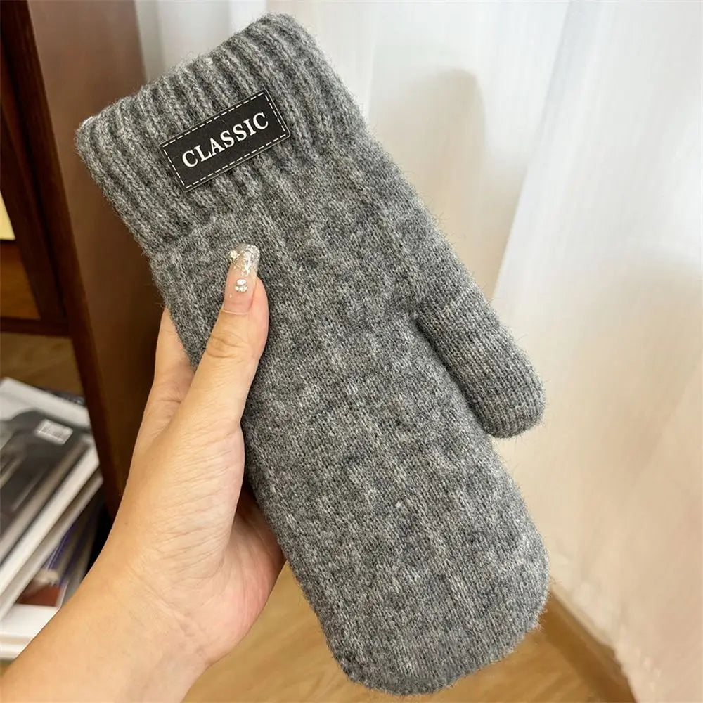 Autumn Winter Women, Men, Knitted Gloves Thickened Fleece Warm Gloves for Men