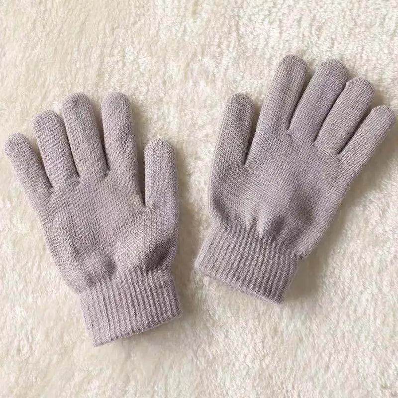 Women Knitted Gloves Autumn / Winter Thick Full Finger Mittens Short Wrist Warm Gloves Unisex Outdoor Gloves