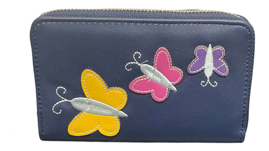 Ladies Purse, Medium Size Purses with Card and Coin Slots, Featuring Butterflies