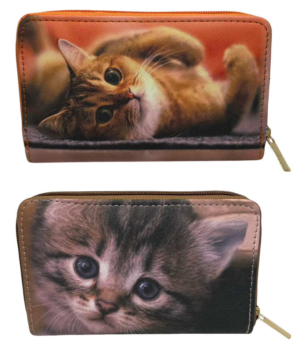 Ladies Purse, Medium Size Purses with Card and Coin Slots, Featuring Cats