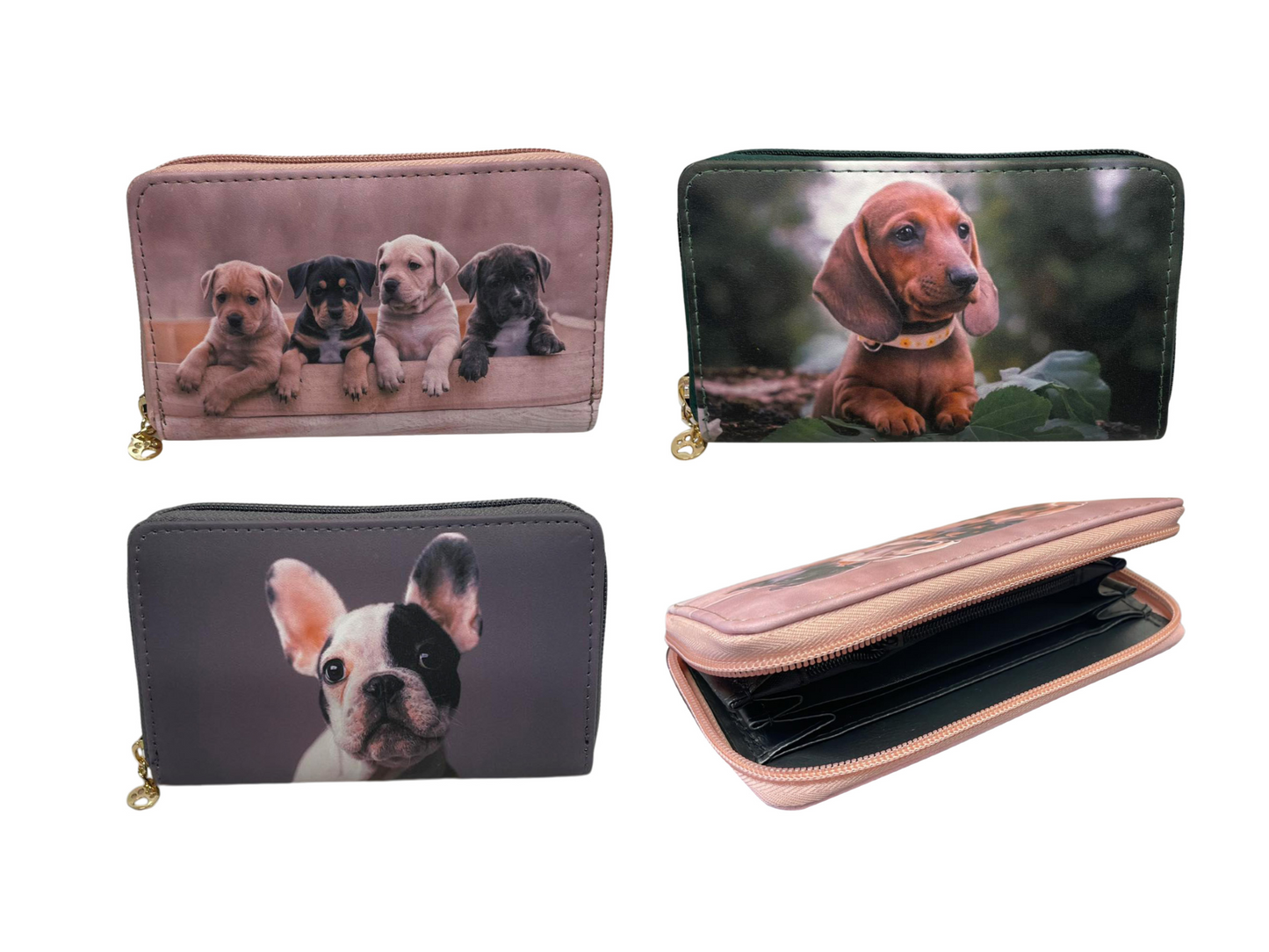 Ladies Purse, Medium Size Purses with Card and Coin Slots, Featuring Dogs