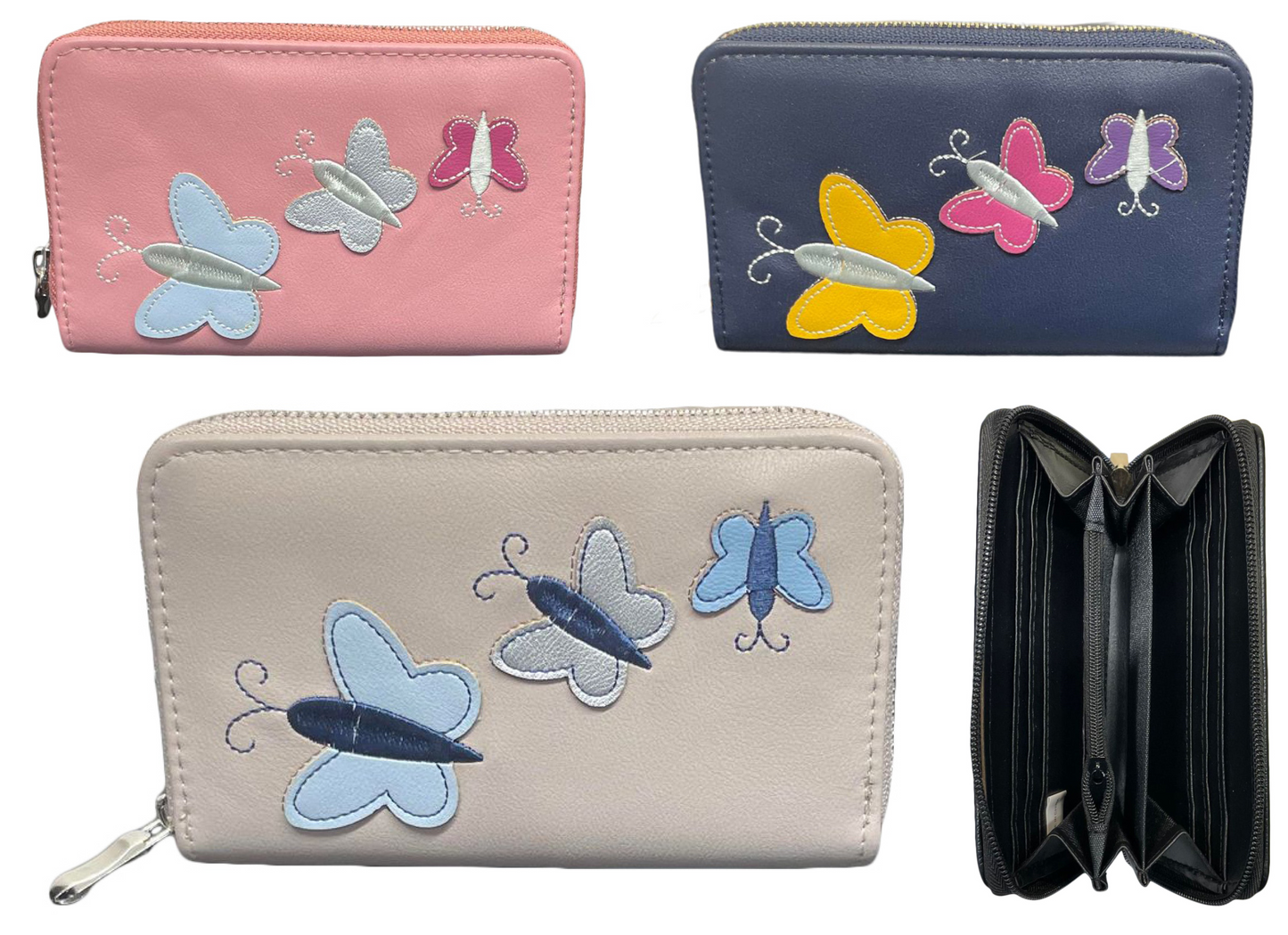 Ladies Purse, Medium Size Purses with Card and Coin Slots, Featuring Butterflies