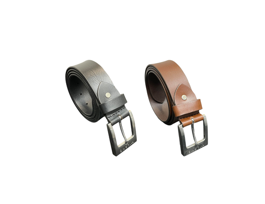 Men's Leather Belt, 100% Full Grain Leathers, Made by Milano Belts in Black or Brown