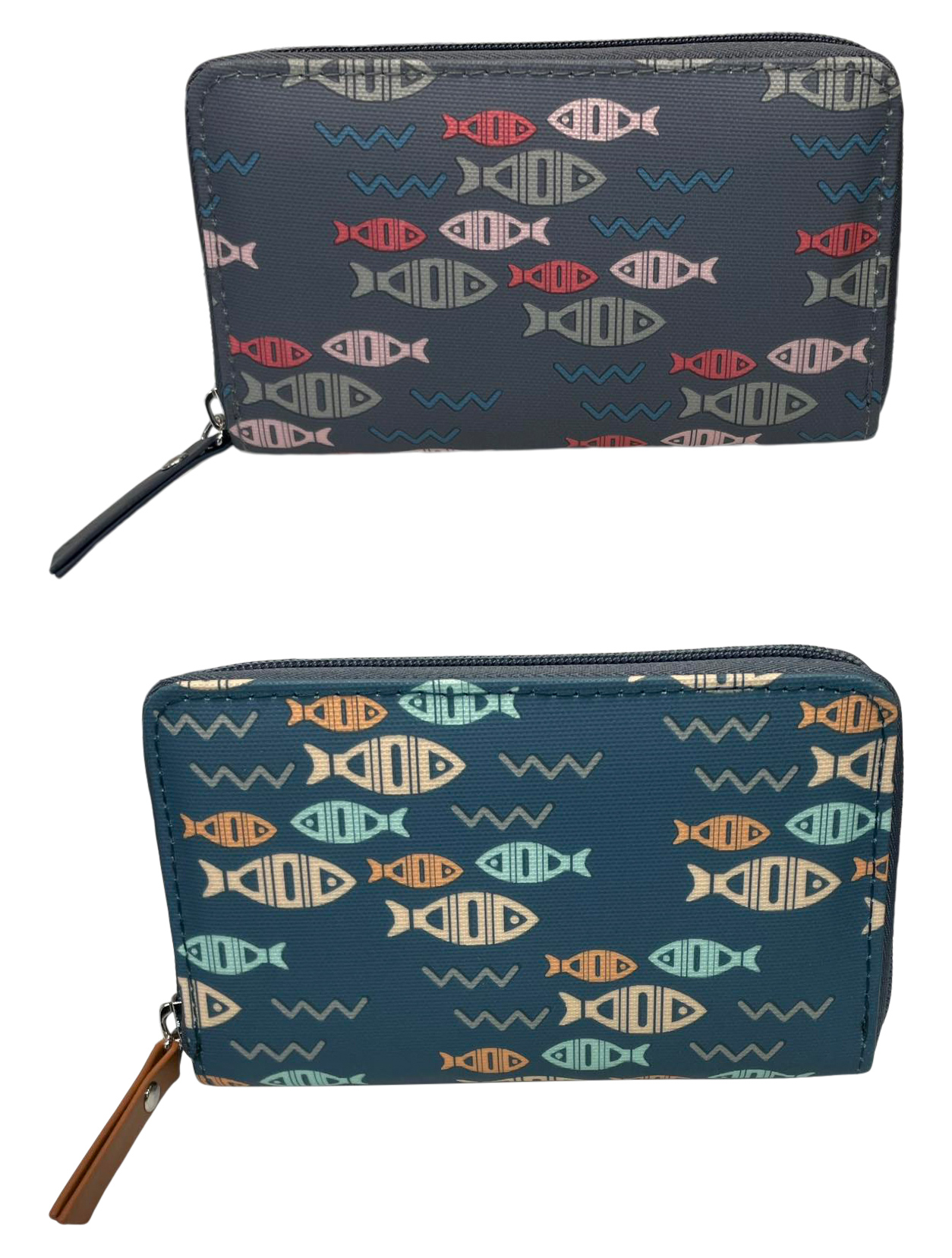 Ladies Purse, Medium Size Purses with Card and Coin Slots, Fish Design