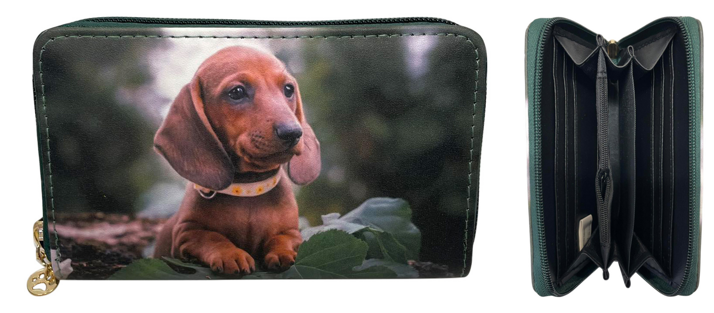 Ladies Purse, Medium Size Purses with Card and Coin Slots, Featuring Dogs