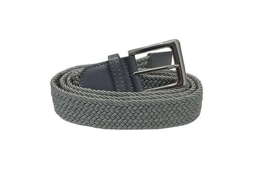 Elasticated Stretchy Trouser Belt for Men, 1.25" Wide, Grey Belt