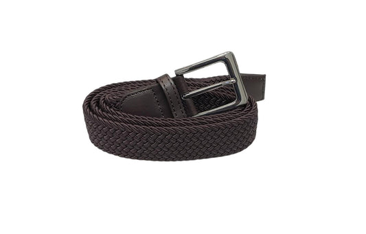 Elasticated Stretchy Trouser Belt for Men, 1.25" Wide, Brown Belt