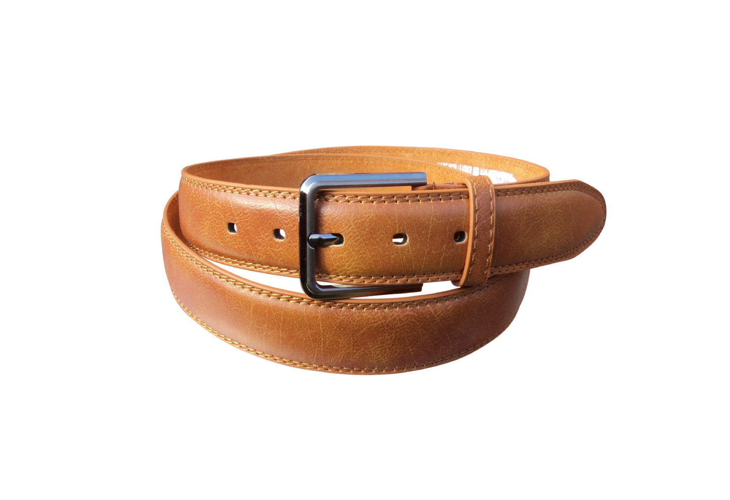 Man's Belt in Tan, Men's Leather Lined Belt, 1.25" Wide, Waist 28" - 48"