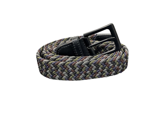 Men's Belt, Stretchy, Elasticated Belts for Men or Women, Braided Belt 1.25" Wide, Dark Shades