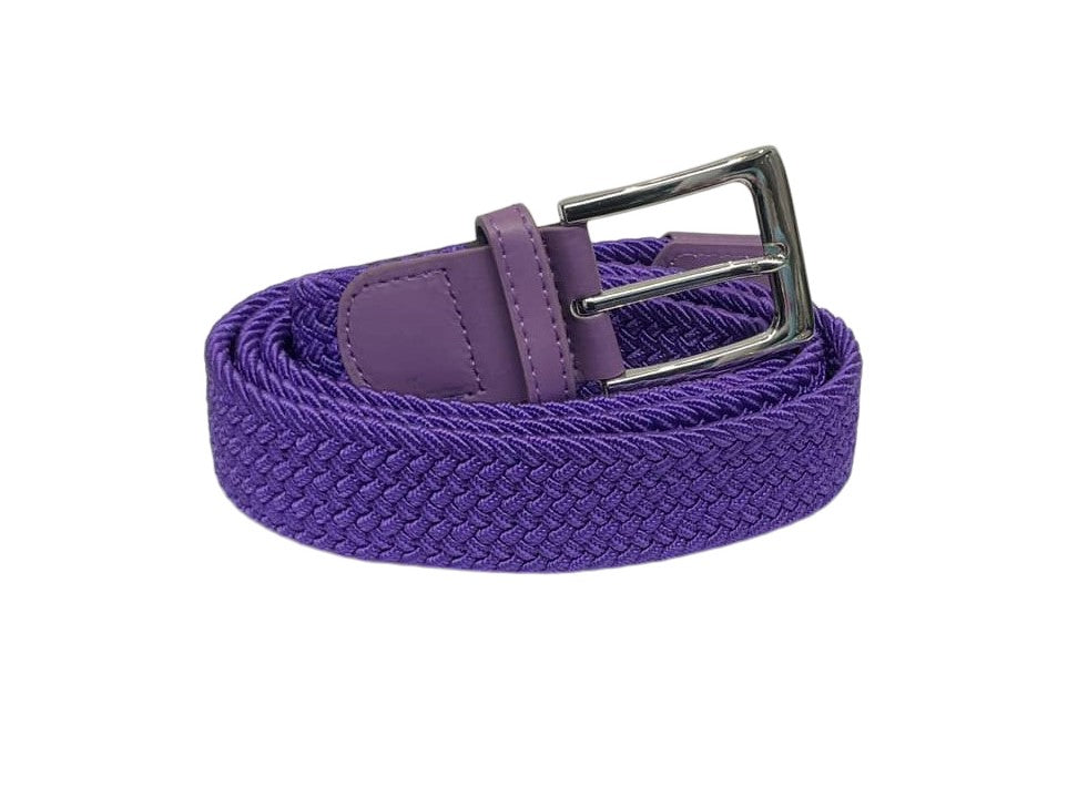 Elasticated Stretchy Trouser Belt for Men or Women, 1.25" Wide, Purple Belt
